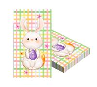 20Pcs Easter Napkins Serviettes,2-Ply 33x40cm Bunny Rabbit Paper Napkins, Biodegradable Easter Table Decor Beverage Luncheon Dinner Cocktail Napkins for Family Restaurant Bar Party