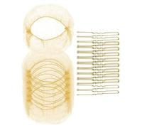 20pcs Elastic Hair Net And 40Pcs U Pins Set Breathable Hair Styling Accessories For Dance Work And Daily Life