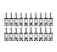 20Pcs Electric Guitar Bridge Saddles, Silver Metal Replacement Saddles for Electric Guitar, Accurately Machined for Enhanced Sound Quality and String Stability, Compatible with Mos