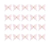 20PCS Embroidery Butterfly Appliques Sew On Patches for Sewing Craft Wedding Dress Clothing Decoration Hair Accessories Gauze Butterfly Embellishments for Sewing