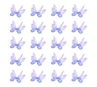20PCS Embroidery Butterfly Appliques Sew on Patches for Sewing Craft Wedding Dress Clothing Decoration Hair Accessories Organza Fabric Butterfly for Hair Clip