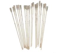 20pcs Emery Coated Lapidary Drill Bits 1mm Solid Needle Tips for Jewelry Making Jade Agate Ceramic Glass Semiconductor Drilling with High Speed Rotary Silver 36mm Length