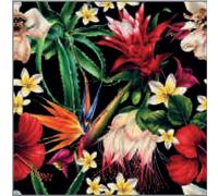 20pcs Exclusive Napkins for Decoupage Event Party Dinner Paradise Flowers on Black SLOG 052401