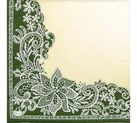 20pcs Exclusive Napkins for Decoupage Event Party Green Lace Ornaments