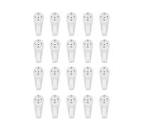 20pcs Extra Large Wall Hard Photo Frame Hooks Plastic Reusable Hangers with 4 Pins White Convenient Processing
