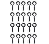20Pcs Eye Net Screws M4 x 36mm Vine Eye Bolts Screw Black Stainless Steel Self Tapping Ring Nails, Large Eyelet Bolt Wall Hooks for DIY Cork Crafts Hanging Wooden Frames Ornament