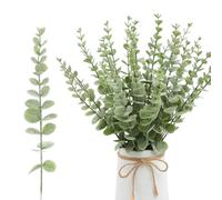 20pcs Fake Eucalyptus Stems,Touch Real Eucalyptus Stems Artificial Fake Flowers for Home Office Flowers Bouquet Centerpiece Wedding Decoration Christmas Decor (A)