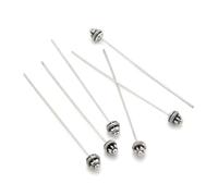 20pcs Fancy Decorative Head Pins Headpins 2.1 Inch Long Flower Artistic Design Antique Silver Headpins (0.7mm/21 Gauge) for DIY Craft Jewelry Making MC-W3