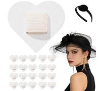 20pcs Felt Hair Band Pad, 2 Inch DIY Felt Hair Band Decor Base - Securely Glued Not Easy To Fall Off with Elastic Band, Reusable FeltPads for Headbands (1 Count (Pack of 20),White)