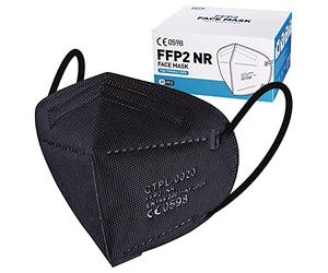 20pcs FFP2 Face Mask Black CE Certified KN95 Mask Filtration Rate ≥95% 5-Layer Protective FFP2 Masks Individually Packaged Face Mask High Filter Respirator Mask For Daily Prevention And Protection