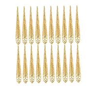 20PCS Finger Nail Tip Claw Rings, Ancient Queen Costume Fingertip Claw Nail Rings Decoration Accessory, Golden Color Finger Knuckle Protectors for Halloween Cosplay Drama Dance Show