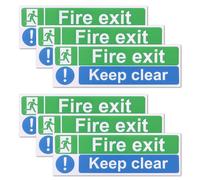 20pcs Fire Exit Keep Clear Stickers, 30x10cm/12x4in | Self-Adhesive Fire Exit Stickers High Visibility Emergency Labels for Indoor & Outdoor Use