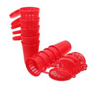 20pcs Fishing Bait Cage Lure Holder with Hollow Design | Plastic Red Trap, Saves Bait and Stops Loss, Feeder Container for Carp Fishing Gear