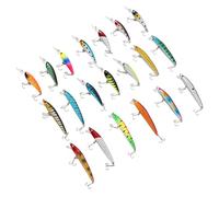 20PCS Fishing Lure Set, Artificial Fishing Baits with Lifelike Design and Vibrant Colors, Reusable Fishing Tackle Accessories for Freshwater and Saltwater Fishing