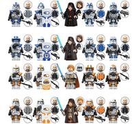 (20PCS Fits Lego Star Wars - C) 30PCS Fits Lego Star Wars Clone Trooper Obi-Wan Anakin Skywalker minifigures Children's Blocks Set