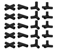 20PCS Fitting 0.43 Inch 11mm 4 Types Stable Support Heavy Duty Greenhouse Frame Building Connector Black Suitable for Grape Trellis Sunscreen Shed Gardening Plant Stakes for Flower Greenhouse Frames