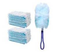 20PCS Flash Duster Refills with Handle Dust Magnet Refills Electrostatic Fluffy Duster for Easy Home Cleaning Office and Car