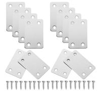 20pcs Flat Brackets for Wood Joint Repair Stainless Steel with Screws | Silver Hardware, Quick Installation, DIY Projects, Cabinets and Home Repair, Sturdy Support for Handymen