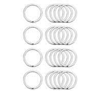 20pcs Flat Key Rings,32mm Metal Stainless Steel Flat Split Key Ring Circular Keyring Rings Keychain Hoops Keyring for Keychain, Car Keys, Dog Tag Ring, Crafts, Flat Split Rings