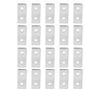 20pcs Flat Mending Repair Plates Carbon Steel 18x40mm Fixing Connectors for Aluminum Profiles - Durable, Easy Install, Multipurpose for Home, Garage & Workshop (1840)