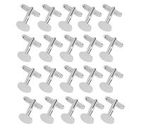20Pcs Flat Round Cuff Links Cufflinks Backs for Crafts 12mm