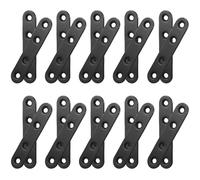 20pcs Flat Straight Brace Bracket 2.99x0.63 Inches with M4x16 Screws | Black Finish with Polished Sleek Surface, Suitable for Cabinet Installation and Wood Furniture Repair, for Home Renovators