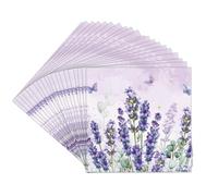 20Pcs Floral Napkins 33 x 33 cm Purple Butterfly Lavender Paper Napkins Disposable Party Serviettes for Spring Summer Table Decorations Birthday Wedding Easter Party Supplies