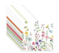 20Pcs Floral Napkins Party Decorations,33 x 33 cm Butterfly Flower Paper Napkins Patterned Spring Table Decorations Napkin Disposable for Birthday Baby Shower Wedding Party Supplies Serviettes