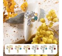 20PCS Flower Shaped Nail Charm 3D Pearls Luxury Nail Art Diamonds Mix Color Crystal Gems Nail Art Rhinestones for DIY Nail Manicure Jewelry Crafts