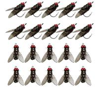 20PCS Fly Fishing Flies Fishing Lures Trout Bass Fly Lures Kit Black Flies Shrimp Scents Accessories Suitable for Saltwater ＆ Freshwater