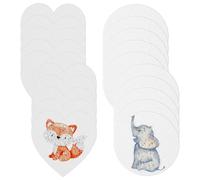20PCS Foam Texture Painting Paper 2.56" 3D Puffy Pads for Card Making Heart Round White Texture Paint Kit DIY Drawing Puffy Paint Blank Painting for Acrylic Drawing Coloring Arts Crafts Doodling