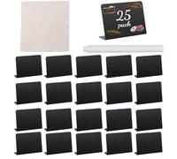 20Pcs Food Labels for Buffet, Mini Chalkboard Signs, 10 x 7.5 cm Food Labels for Buffet, with Marker & Cloth, Reusable Mini Chalk Boards for Weddings, Cafes & Parties