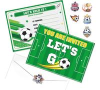 20Pcs Football Party Invitations Sets with Envelopes Football Party Favors Birthday Invitation Cards for Boys Kids Fan Sports Event Supplies,18 x 13cm