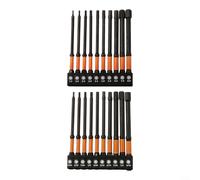 20pcs For Impact Hex Screwdriver Bit Set with Magnetism 1/4 Inch Hex Shank 100mm Length Metric & SAE Sizes for Automotive and Home Repair (B)