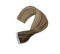 20Pcs Full Shine Remy Tape In Hairs Extensions，Double Sided Seamless Skin Weft Silky Straight Human Hair Extension(Mocha Melt,18 inch)