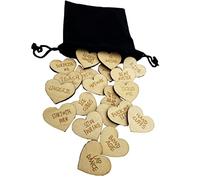 20Pcs Funny Tokens Sex,Date Night Activity Tokens Funny Wooden Couples Date Night Activity Token Romantic Funny Sex Token Gift Valentines Ideas Gifts for Couples (Heart-Shaped,Pack 2)