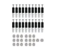 20Pcs Furniture Cabinet Connector with Dowel Bolts Nut Locking Cam for Flat Pack Furniture Cabinet Locking Connecting