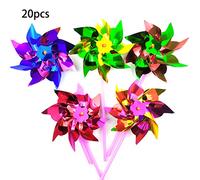20pcs Garden Pinwheel Windmills Easy Rotate Pin Boys Girls Decoration Children Handhold Toys Metal Windmill Wall Decor