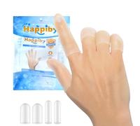 20Pcs Gel Finger Cots, Silicone Finger Protectors, Fingertip Protectors for Fingers Crackings, Arthritis, Eczema, Peeling, Hangnails, Calluses, etc. (Clear, 2 Sizes, 4 Medium, 16 Small)