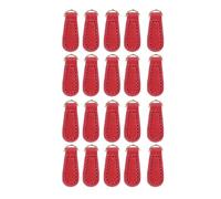 20PCS Genuine Leather Zipper Pulls, Premium Leather Zipper Tags Replacement, Stylish Microfiber Leather Zip Pendant Puller with Durable Metal D Ring Buckle for Backpacks Luggage Ba (Red)