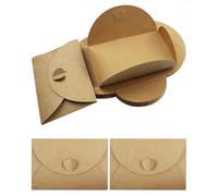 20Pcs Gift Card Envelopes with Heart Clasp, Kraft Mini Envelopes for Gift Cards, Cute Smll Envelopess for Anniversary Graduation Business Wedding Party