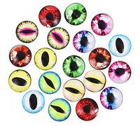 20Pcs Glass Dragon Eyes,Assorted Dragon Eyes Glass Flatback Evil Eyes, 25mm Glass Dragon Eye Covered for Clay Doll Making Sculptures Props Craft