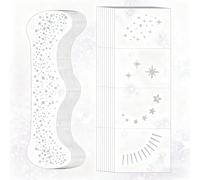20PCS Glitter Freckles Face Tattoo, Sparkle Freckles Face Glitter Makeup Patches Waterproof Cute Star Temporary Tattoo Stickers for Halloween Festival Carnival Parties Rave Accessories