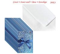 20pcs Glitter Hollow Invitations Cards with Envelopes Ribbon for Wedding Invite Valentine's Day Gift Invitations Birthday Girl