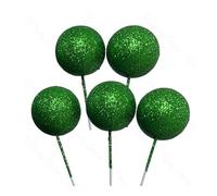 20Pcs Glitters Cake Balls Differet Size 2-4cm Shimmer Foam Balls Cake Toppers for Birthday Wedding Cupcake Cake Decoration Favor(Glitter Green,20Pcs Mixed 4)