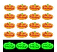 20pcs Glow in The Dark Mini Resin Pumpkins, Luminous Tiny Illuminated Pumpkins Plastic Foam Halloween Miniatures Small Figures for DIY Crafts Table Party Dollhouse Fish Tank Figurines Trinkets Decor