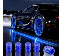 20Pcs Glow in The Dark Tire Valve Caps, Fluorescent Tire Valve Caps for Cool Car Decorations, Universal Luminous Car Tire Valve Caps Fits Car Truck SUV Motorcycle Bicycle (Blue)