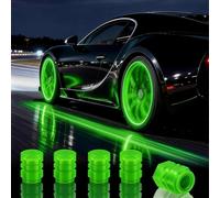 20Pcs Glow in The Dark Tire Valve Caps, Fluorescent Tire Valve Caps for Cool Car Decorations, Universal Luminous Car Tire Valve Caps Fits Car Truck SUV Motorcycle Bicycle (Green)