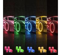 20Pcs Glow in The Dark Tire Valve Caps, Luminous Tire Valve Caps for Cool Car Decorations, Universal Fluorescent Car Tire Valve Caps Fits Car SUV Truck Bicycle Motorcycle (Five-Colors-20pcs)