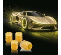 20Pcs Glow in The Dark Tire Valve Caps, Luminous Tire Valve Caps for Cool Car Decorations, Universal Fluorescent Car Tire Valve Caps Fits Car SUV Truck Bicycle Motorcycle (Yellow-20pcs)